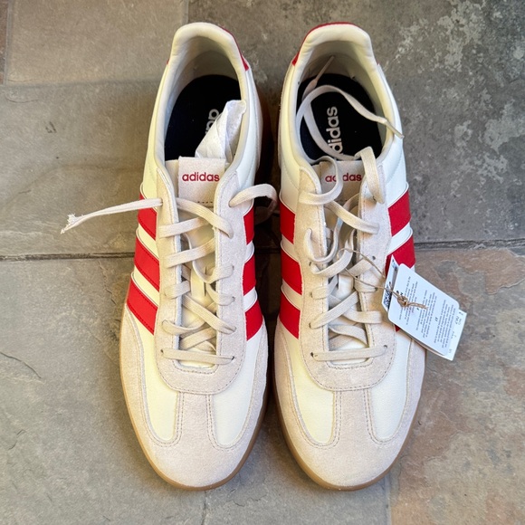 adidas Other - adidas White Sneakers with Red Stripes - Retro Low-Top Trainers broken lace